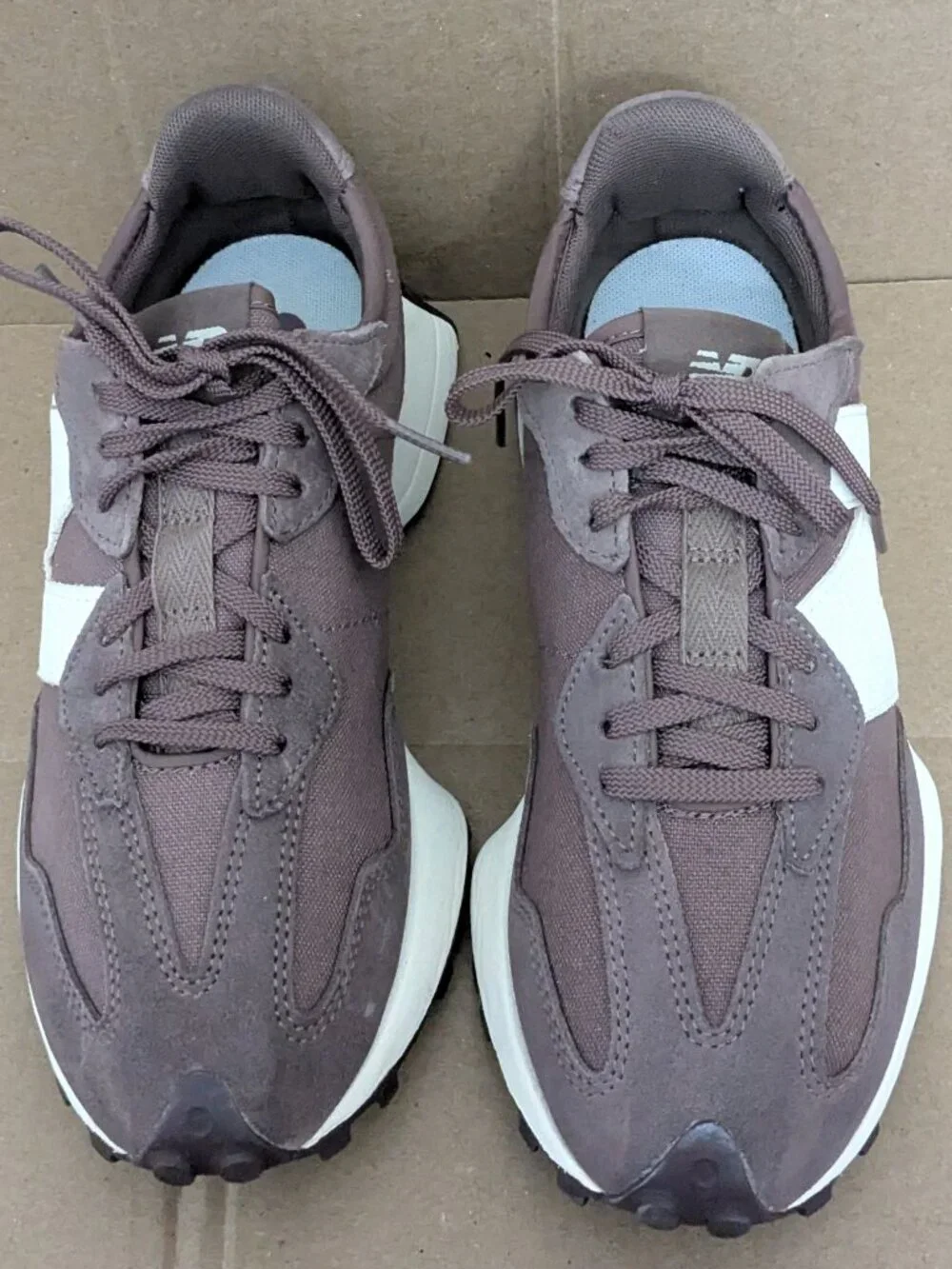 New Balance 327 Mushroom Moonbeam Brown White Sneakers Shoes Size 8.5 W5327A - Picture 4 of 14
